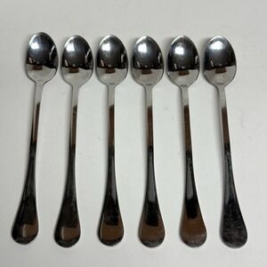 Lot Of 6 Cambridge Charm Stainless Iced Tea Spoons 8 1/8" READ